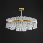 Modern Gold Glass Rod Chandelier for Dining Room and Living Room