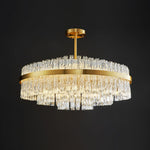 Modern Gold Glass Rod Chandelier for Dining Room and Living Room