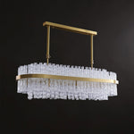 Modern Gold Glass Rod Chandelier for Dining Room and Living Room