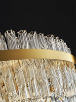 Modern Gold Glass Rod Chandelier for Dining Room and Living Room