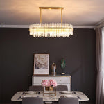 Modern Gold Glass Rod Chandelier for Dining Room and Living Room