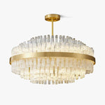 Modern Gold Glass Rod Chandelier for Dining Room and Living Room