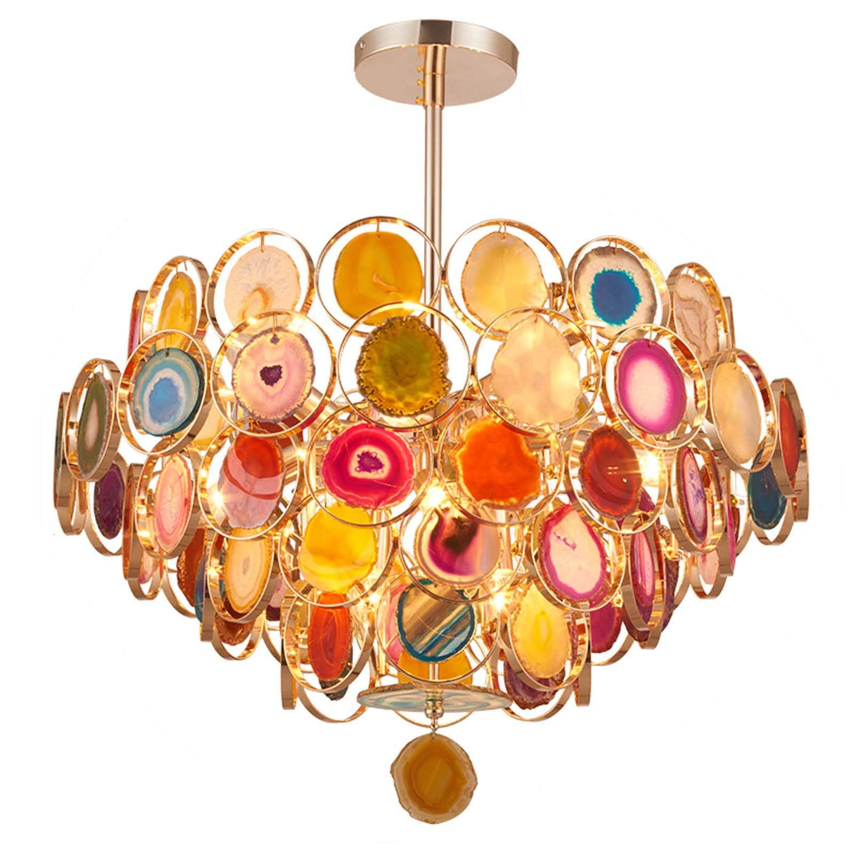 Postmodern Luxury Style Agate Living Room Chandelier