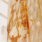Amber Glass Chandelier with Brass Chain – Modern Luxury Lighting for Dining and Living Spaces