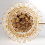 Amber Glass Chandelier with Brass Chain – Modern Luxury Lighting for Dining and Living Spaces