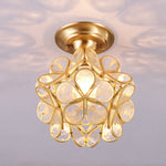 Golden Bloom Flush Mount Ceiling Light in Brass and Glass for Modern Interiors
