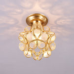 Golden Bloom Flush Mount Ceiling Light in Brass and Glass for Modern Interiors