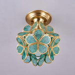 Golden Bloom Flush Mount Ceiling Light in Brass and Glass for Modern Interiors