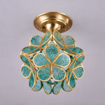 Golden Bloom Flush Mount Ceiling Light in Brass and Glass for Modern Interiors