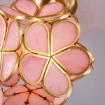 Golden Bloom Flush Mount Ceiling Light in Brass and Glass for Modern Interiors