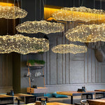 Golden Cloud Weave Pendant Light – Artisan Metal LED Hanging Lamp for Modern Interiors