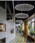 Golden Cloud Weave Pendant Light – Artisan Metal LED Hanging Lamp for Modern Interiors