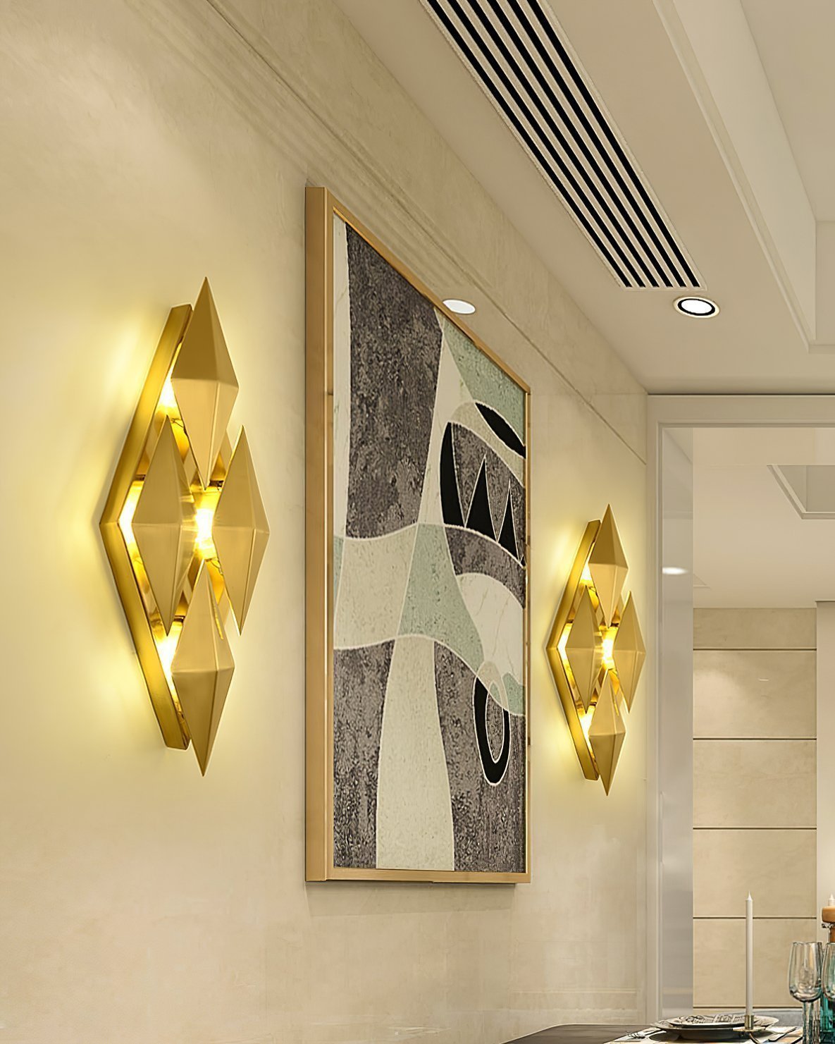 Golden Honeycomb LED Wall Light