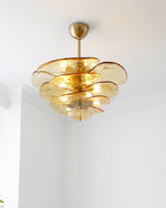 Petals Glass Chandelier – Hand-Blown Art Glass Pendant Light in Gold