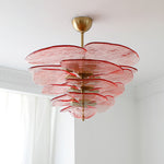 Petals Glass Chandelier – Hand-Blown Art Glass Pendant Light in Gold