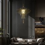 Golden Radiance Chandelier – Modern Layered Metal Pendant for Dining Room and Living Space