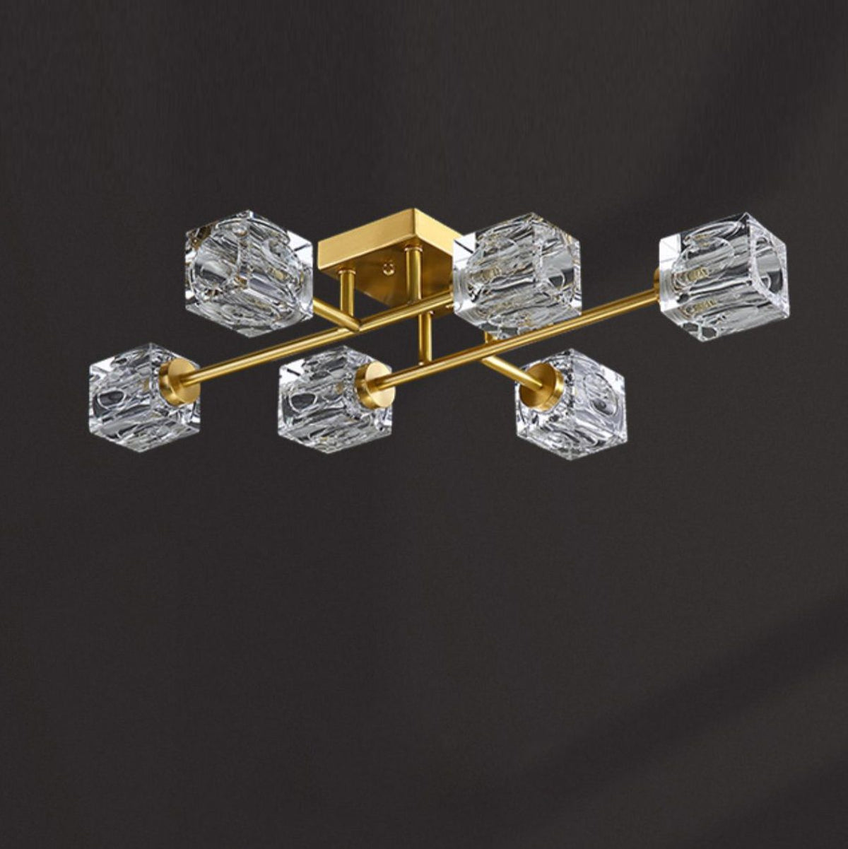 Golden Rubik’s Cube Ceiling Lamp
