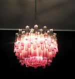 Gorgeous Murano Quadriedri Prisms Amatyst Chandelier