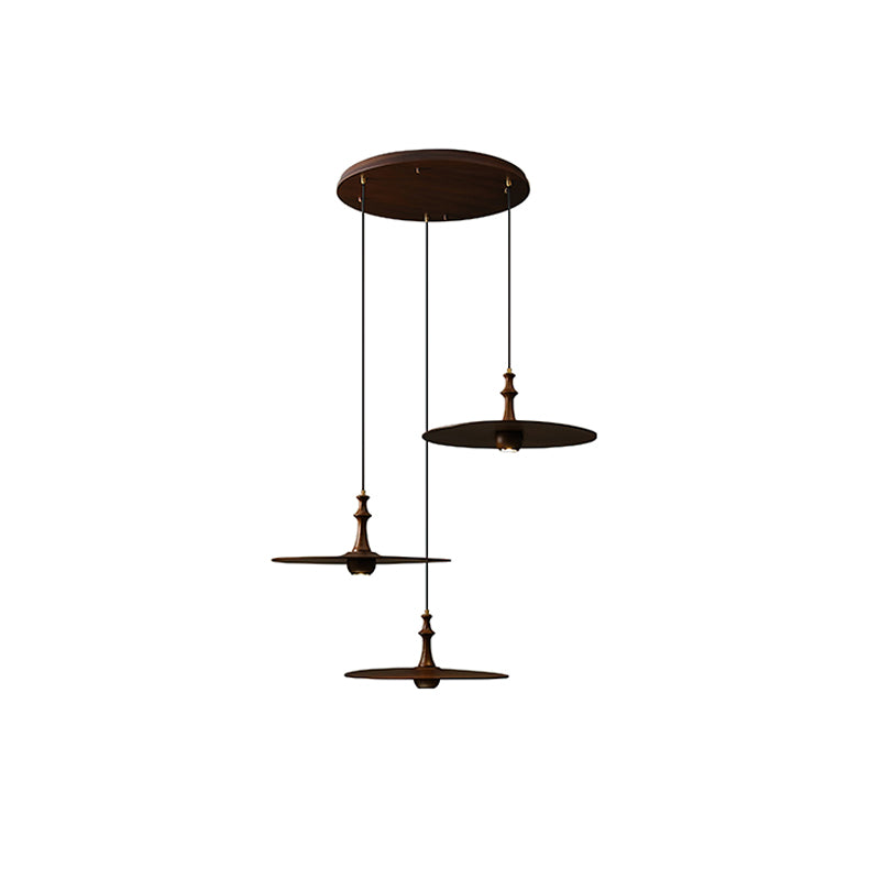 Spindle Disc Wood Pendant Light – Modern Minimalist Ceiling Lamp