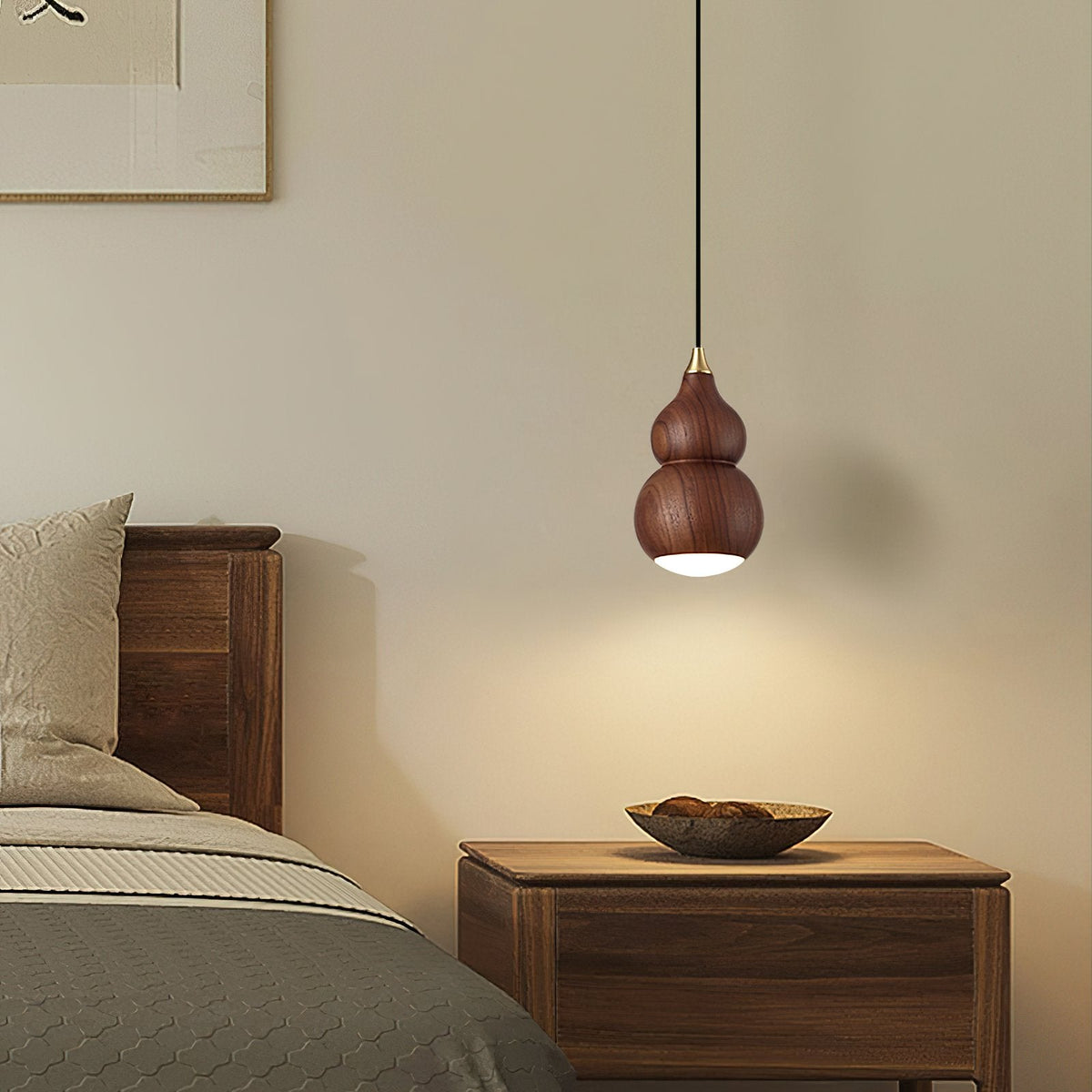 Wooden Gourd Pendant Lamp