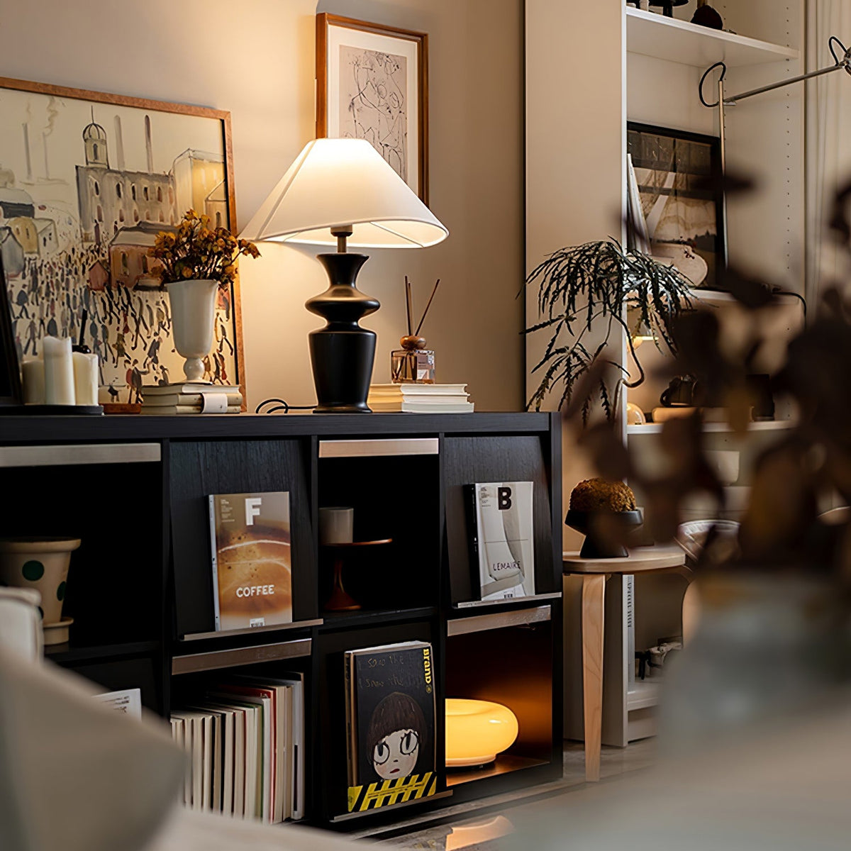 Grace Wood Table Lamp – Modern Designer Bedside Lighting with Fabric Shade
