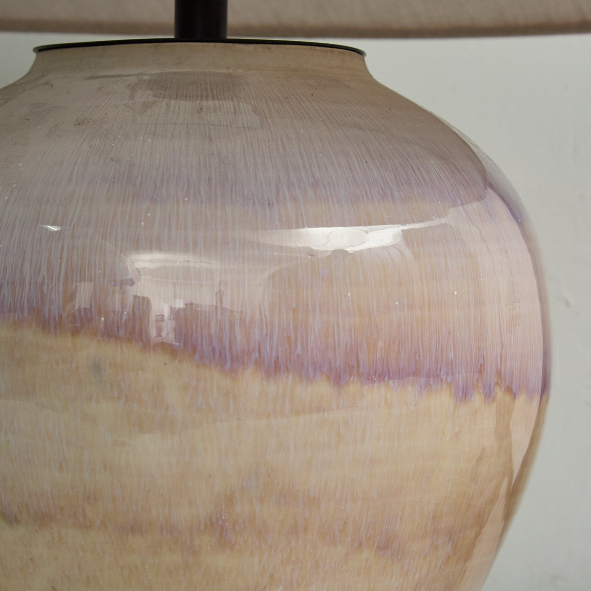 Artisan Gradient Ceramic Jar Table Lamp with Linen Shade