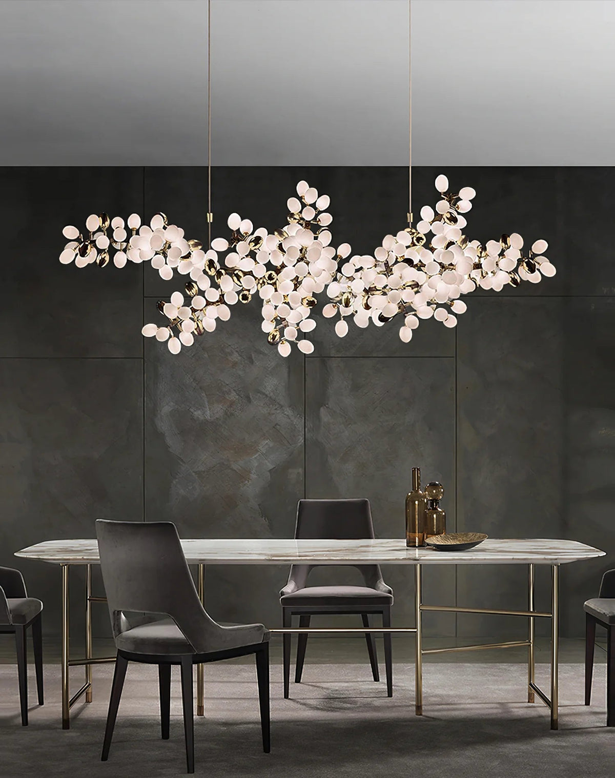 Selene Droplet Chandelier – Hand-Blown Murano Glass Pendant Light