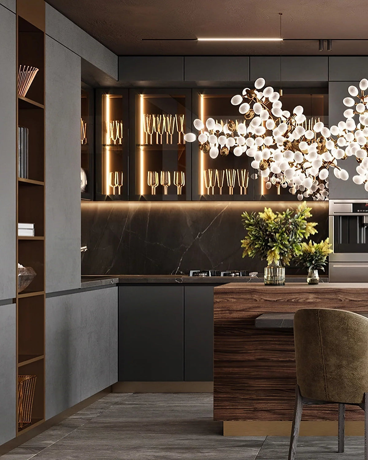 Selene Droplet Chandelier – Hand-Blown Murano Glass Pendant Light