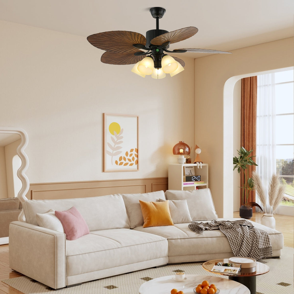Banana Leaf Designer Ceiling Fan Light with LED, 42" & 52"