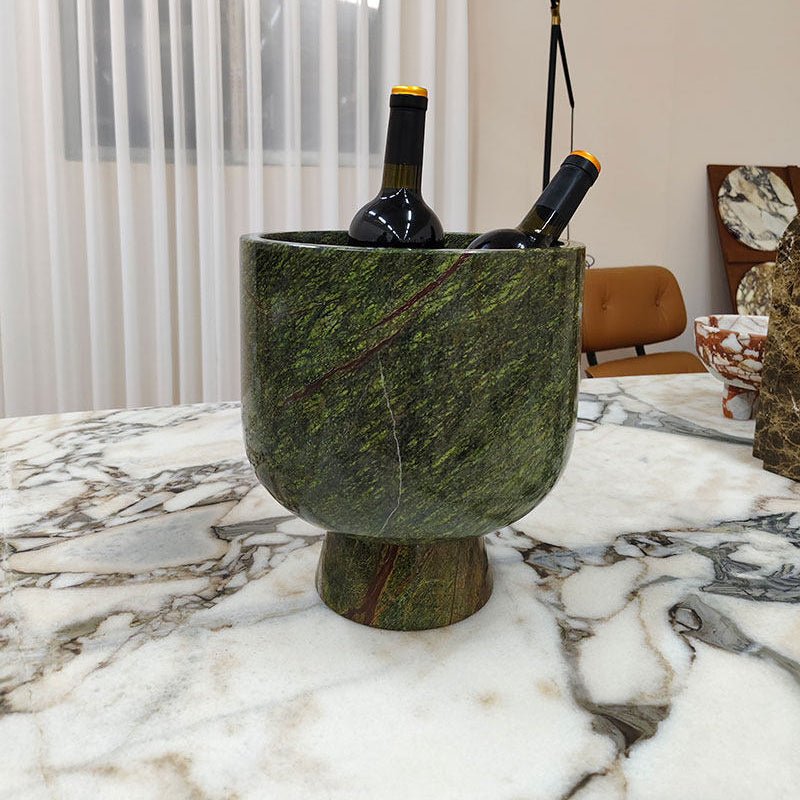 Sculptural Green Marble Decorative Bowl for Modern Interiors
