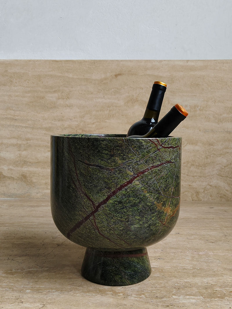Sculptural Green Marble Decorative Bowl for Modern Interiors