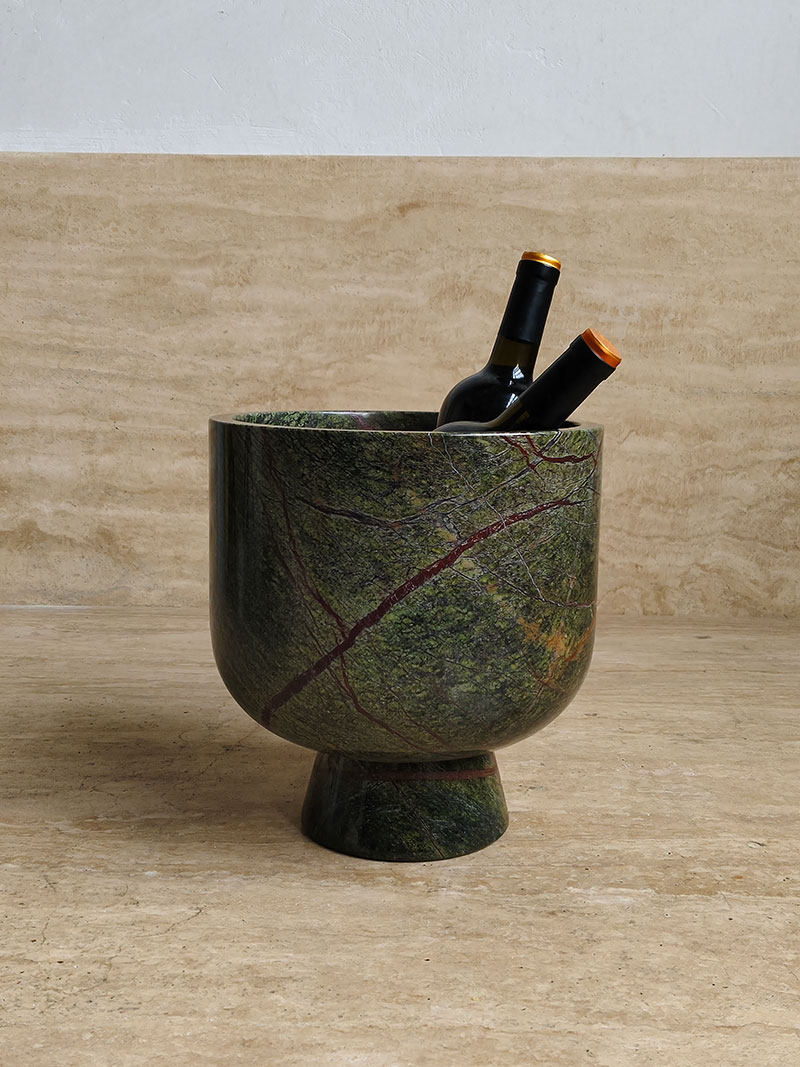 Sculptural Green Marble Decorative Bowl for Modern Interiors
