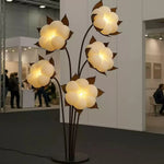 Green Blossom Floor Lamp – Sculptural Sage Bloom with Matte Black Stems
