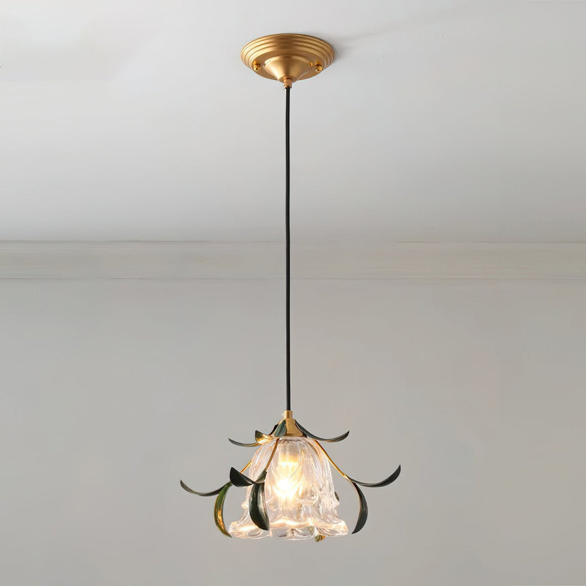 Green Leaf Floral Pendant Light