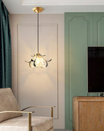 Green Leaf Floral Pendant Light