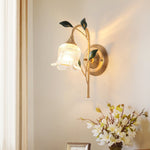 Green Leaf Floral Wall Light
