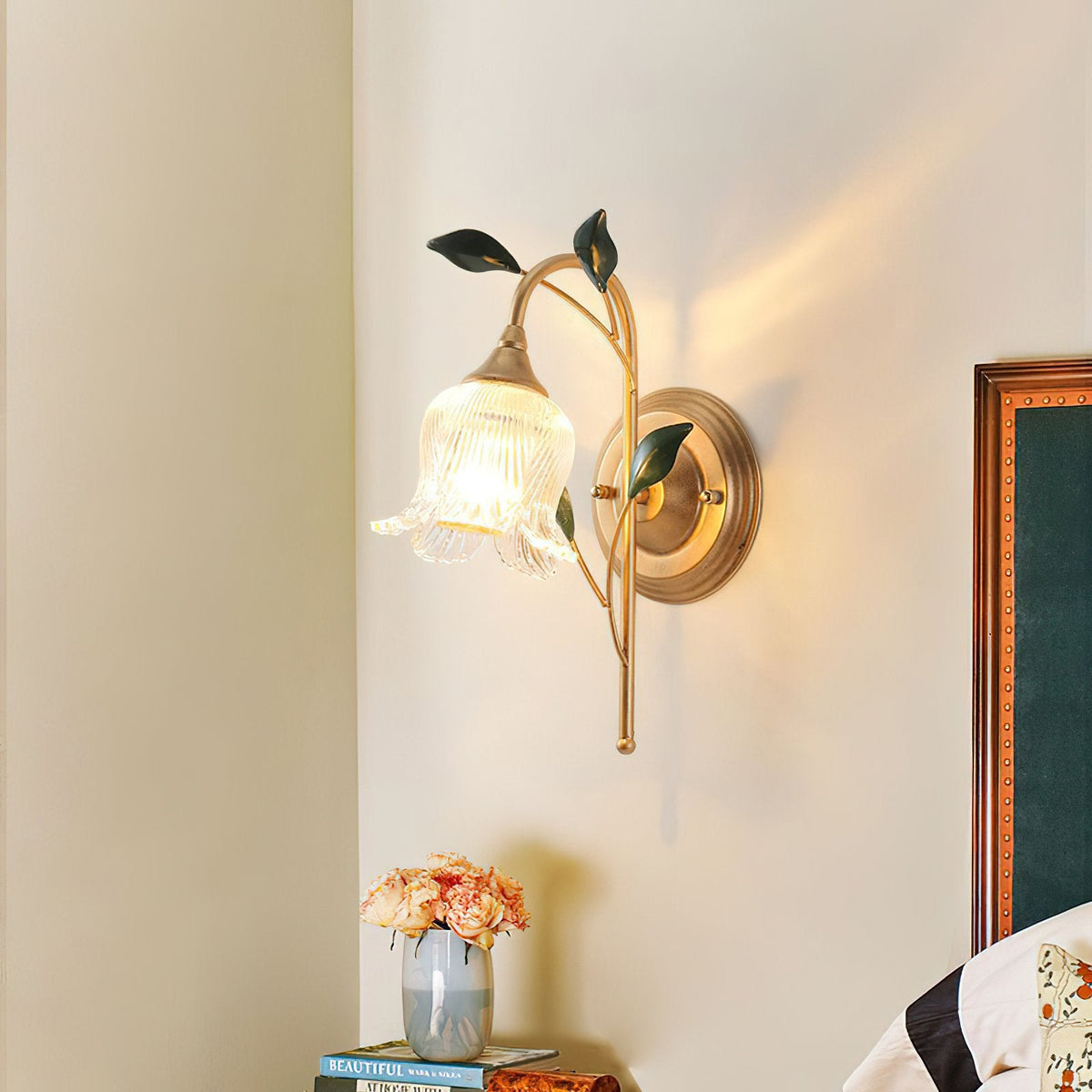 Green Leaf Floral Wall Light