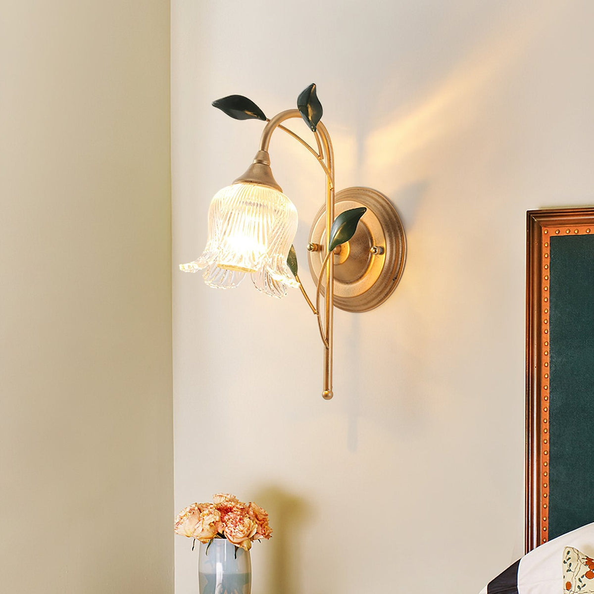 Green Leaf Floral Wall Light