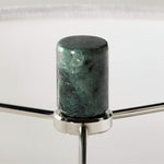 Green Marble Table Lamp with White Drum Shade for Modern Interiors