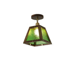 Verdant Art Glass Ceiling Pendant with Walnut Accents