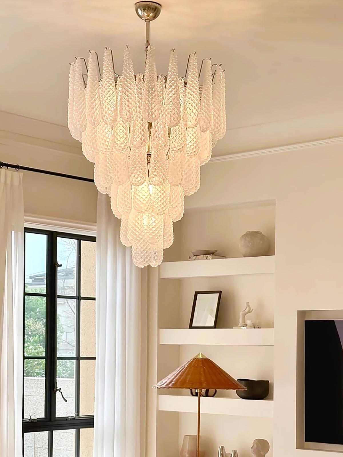 grid-glass-waterfall-chandelier