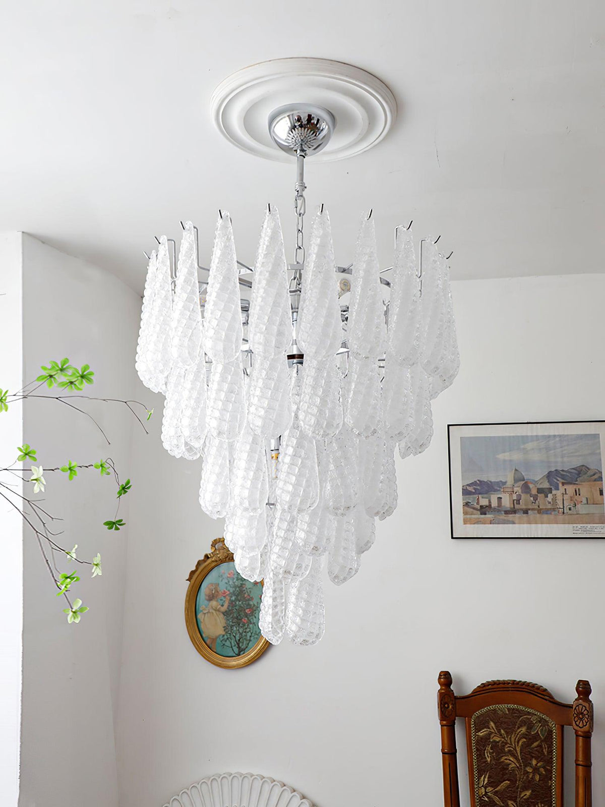 grid-glass-waterfall-chandelier