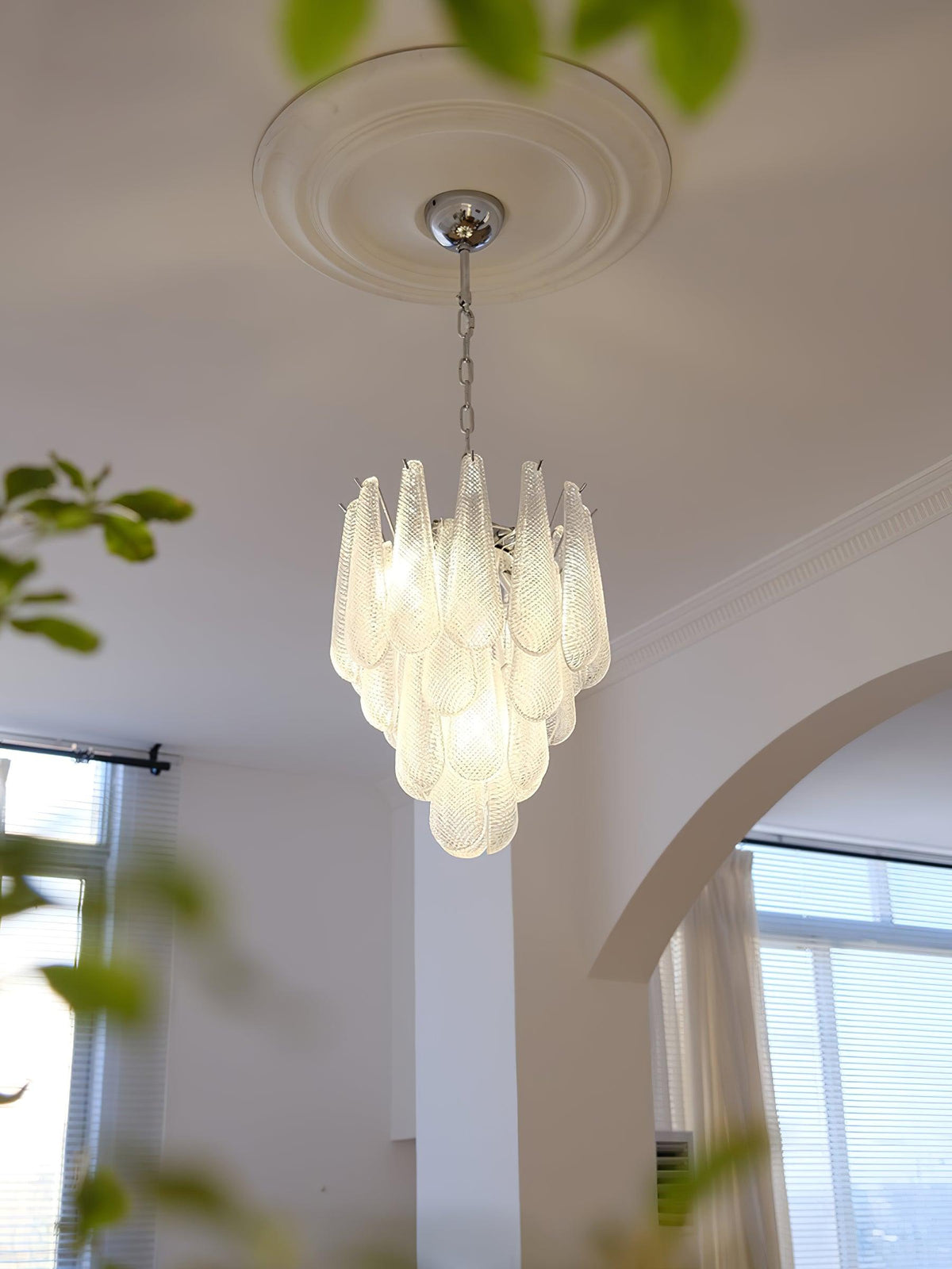 grid-glass-waterfall-chandelier