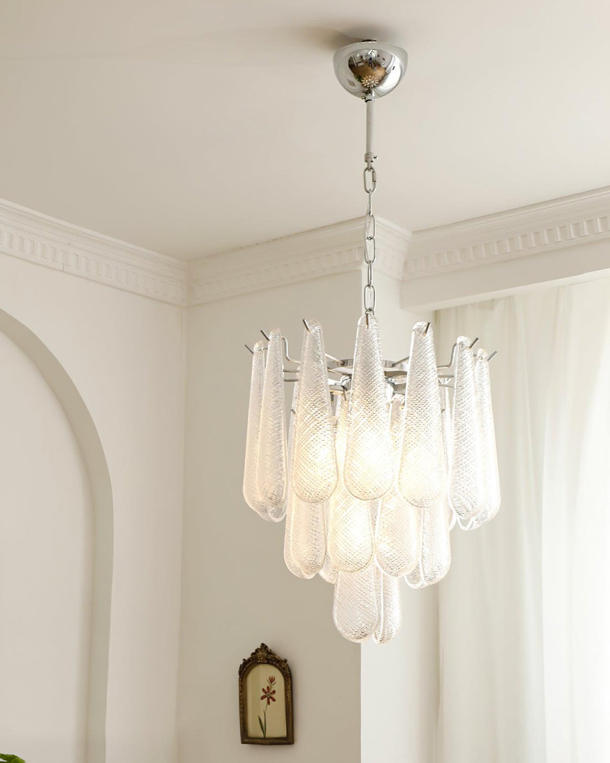 grid-glass-waterfall-chandelier
