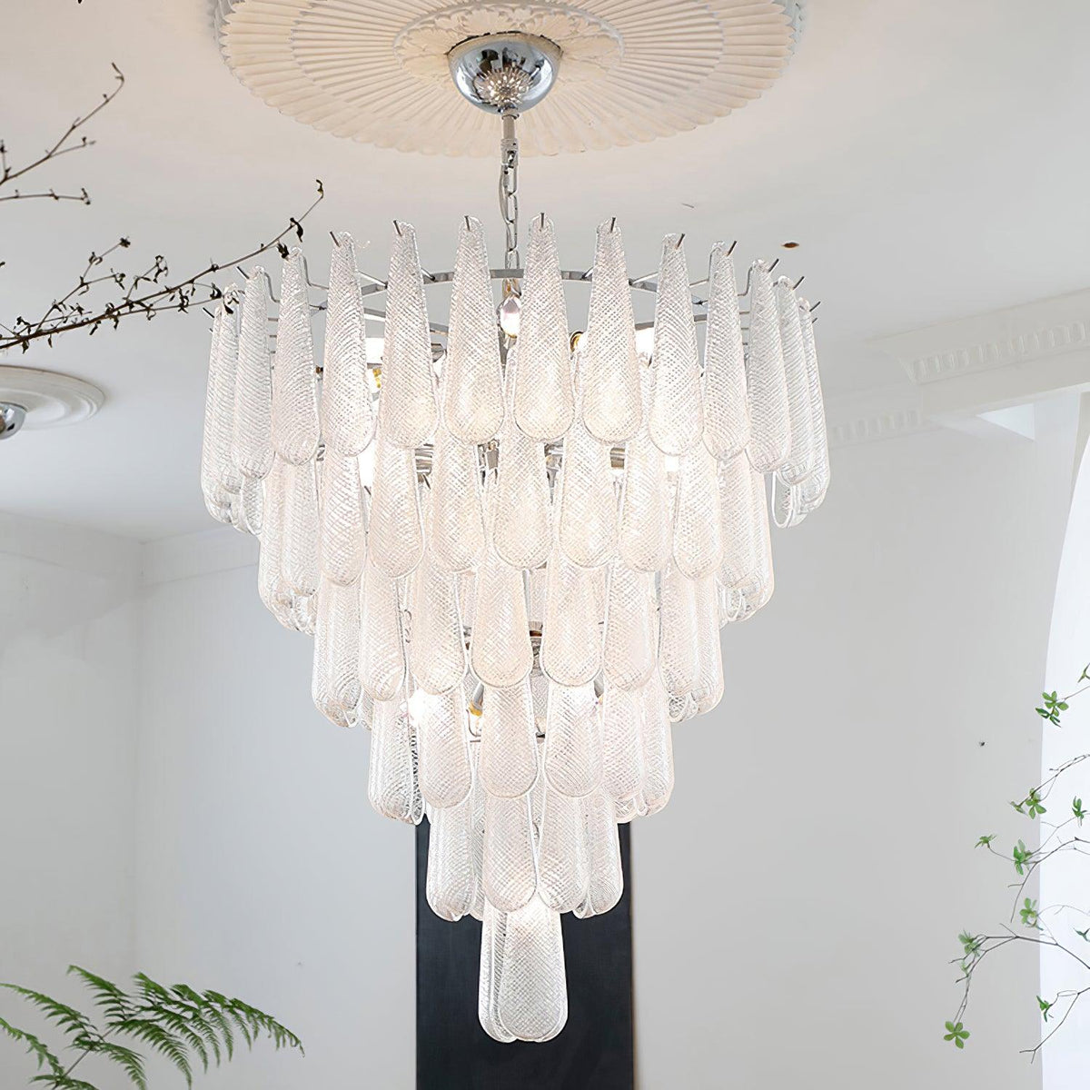 grid-glass-waterfall-chandelier