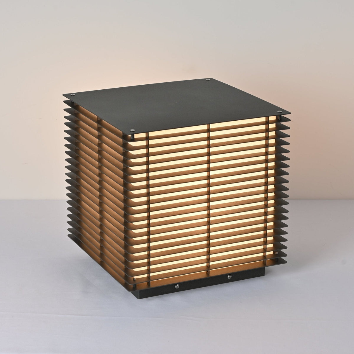 Grid Post Outdoor Light — Weatherproof Matte Black LED Post Lamp