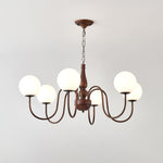 Grove Balls Chandelier – Frosted Glass & Copper-Tone Metal Pendant Light