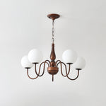 Grove Balls Chandelier – Frosted Glass & Copper-Tone Metal Pendant Light