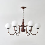 Grove Balls Chandelier – Frosted Glass & Copper-Tone Metal Pendant Light