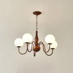 Grove Balls Chandelier – Frosted Glass & Copper-Tone Metal Pendant Light